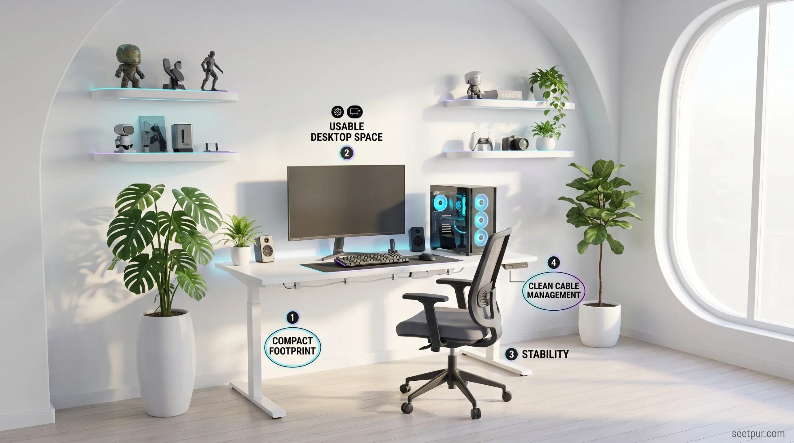 Compact Straight Gaming Desk