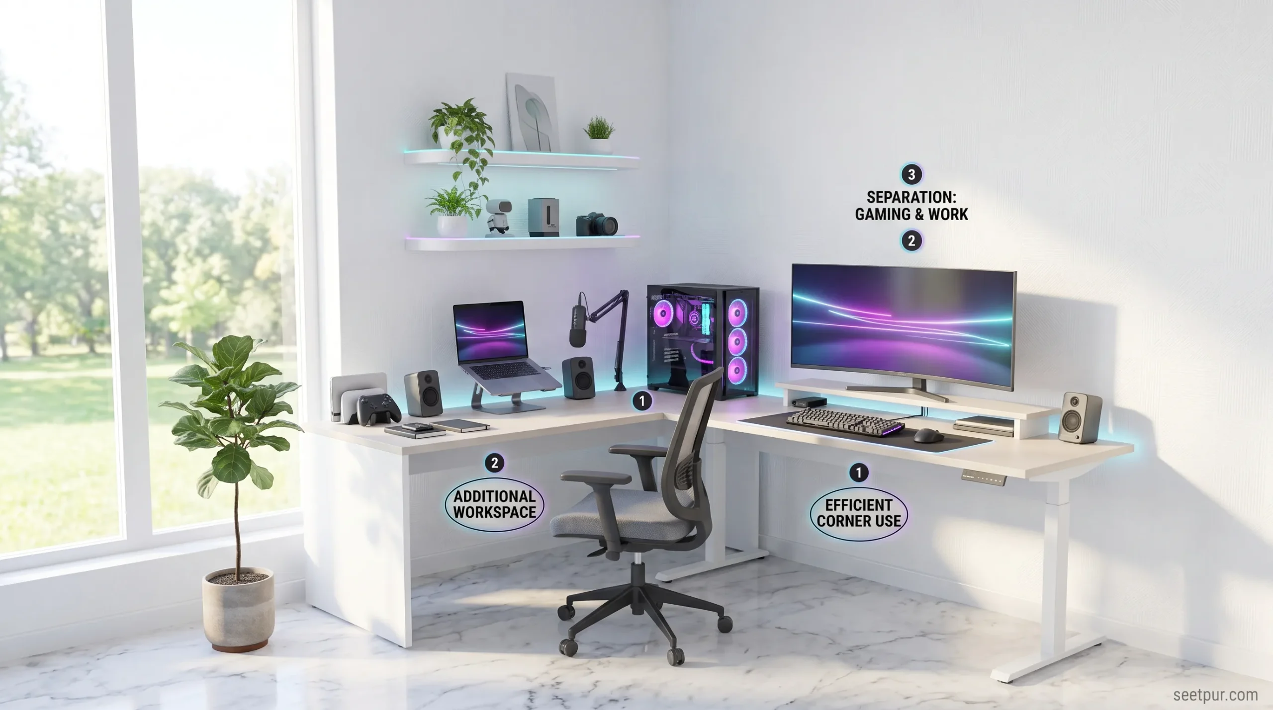 L-Shaped Gaming Desk