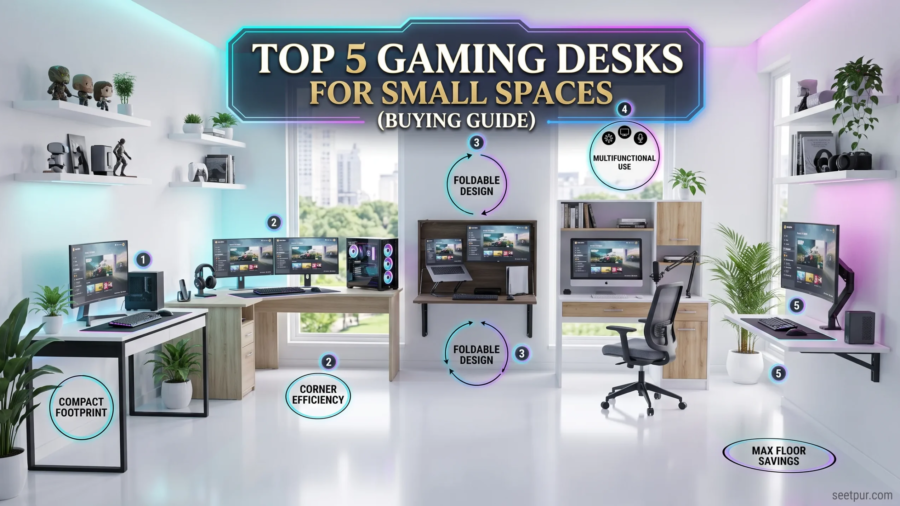 Top 5 Gaming Desks for Small Spaces (Buying Guide)